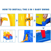 Baybee 3 in 1 Adjustable Baby Swing Chair for Kids with High Backrest, Rope & Safety Support