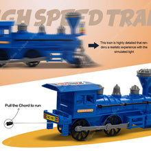 Baybee Steam Engine Train Toys for Kids, Pull and Go Train Toy with Light