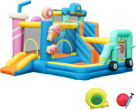 Inflatable Bounce House for Kids 2-15 with Double Slide Ice Cream Theme