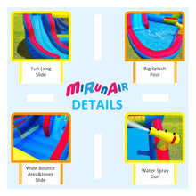 Inflatable Bounce House, Blow Up Bouncy House Include Slide, Outdoor Backyard Water Park with Air Blower, Splash Pool, Water Cannon, Climbing Wall, Bounce Water Prak for Kids