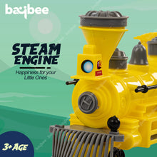 Baybee Steam Engine Train Toys for Kids, Pull and Go Train Toy with Light