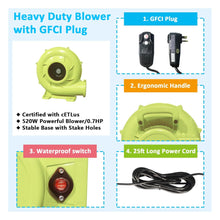 Inflatable Bounce House, Blow Up Bouncy House Include Slide, Outdoor Backyard Water Park with Air Blower, Splash Pool, Water Cannon, Climbing Wall, Bounce Water Prak for Kids