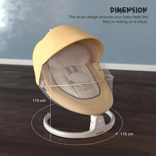 BAYBEE Lullabies Automatic Electric Baby Swing Cradle for Baby with Adjustable Swing Speed, Recline, Remote | Baby Rocker with Mosquito Net, Safety Belt, Music, & Toys | Swing for Baby (Yellow)