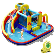 Inflatable Water Slide for Kids Water Park Jump Castle with 2 Splash Pools, Boxing, Water Slides Inflatables for Kids, Blow up Backyard Party Outdoor Water Slide Bounce House with Blower