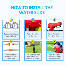 Inflatable Bounce House, Blow Up Bouncy House Include Slide, Outdoor Backyard Water Park with Air Blower, Splash Pool, Water Cannon, Climbing Wall, Bounce Water Prak for Kids