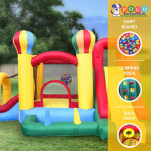 Inflatable Bounce water House with Slide for Kids - Backyard Inflatable Obstacle Course Bouncy House - Circus Balloon Bouncer Complete Setup Includes: Blower, Ground Stakes, Ball Pit Balls, and Storage Bag