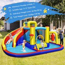 Inflatable Water Slide for Kids Water Park Jump Castle with 2 Splash Pools, Boxing, Water Slides Inflatables for Kids, Blow up Backyard Party Outdoor Water Slide Bounce House with Blower