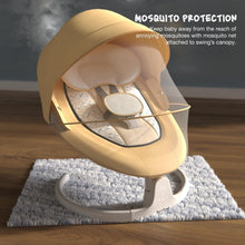 BAYBEE Lullabies Automatic Electric Baby Swing Cradle for Baby with Adjustable Swing Speed, Recline, Remote | Baby Rocker with Mosquito Net, Safety Belt, Music, & Toys | Swing for Baby (Yellow)