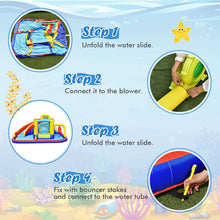 Inflatable Water Slide for Kids Water Park Jump Castle with 2 Splash Pools, Boxing, Water Slides Inflatables for Kids, Blow up Backyard Party Outdoor Water Slide Bounce House with Blower