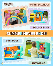 Inflatable Bounce House for Kids 2-15 with Double Slide Ice Cream Theme