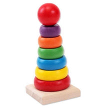 Wooden Rainbow Stacking Tower | Colorful Montessori Learning Toy
