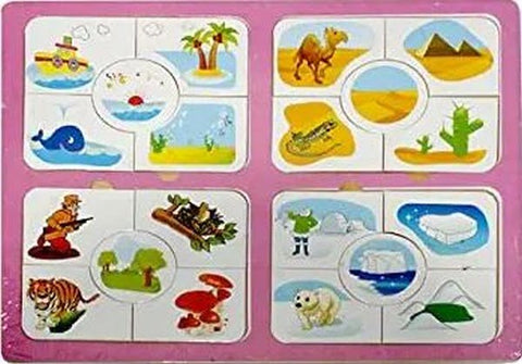 Wooden 4 in 1 Habitat - Pink Board - EKT2231