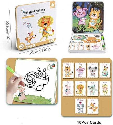 Magnetic sticker puzzle INTELLEGENT ANIMAL - EKT2487