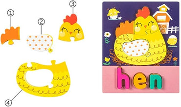 Wooden Zigsaw Puzzle Hen - EKT2619