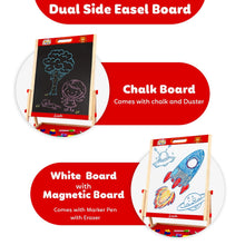 3-in-1 Wooden Easel Board for Kids | Black Surface, White Panel, Chalk Writing Display - EKT3824