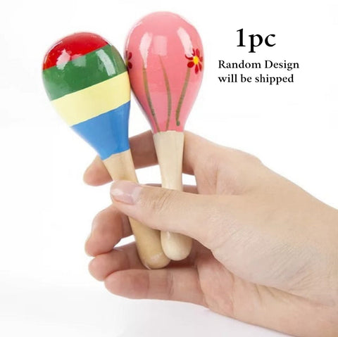 Wooden Egg Bell Rattle | Sensory Toy for Baby (One Random Design Shipped)