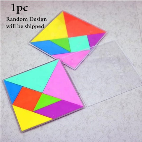 Wooden Medium Tangram Puzzle With Plastic Storage Box 1Pc Will Be Shipped - EKT3276
